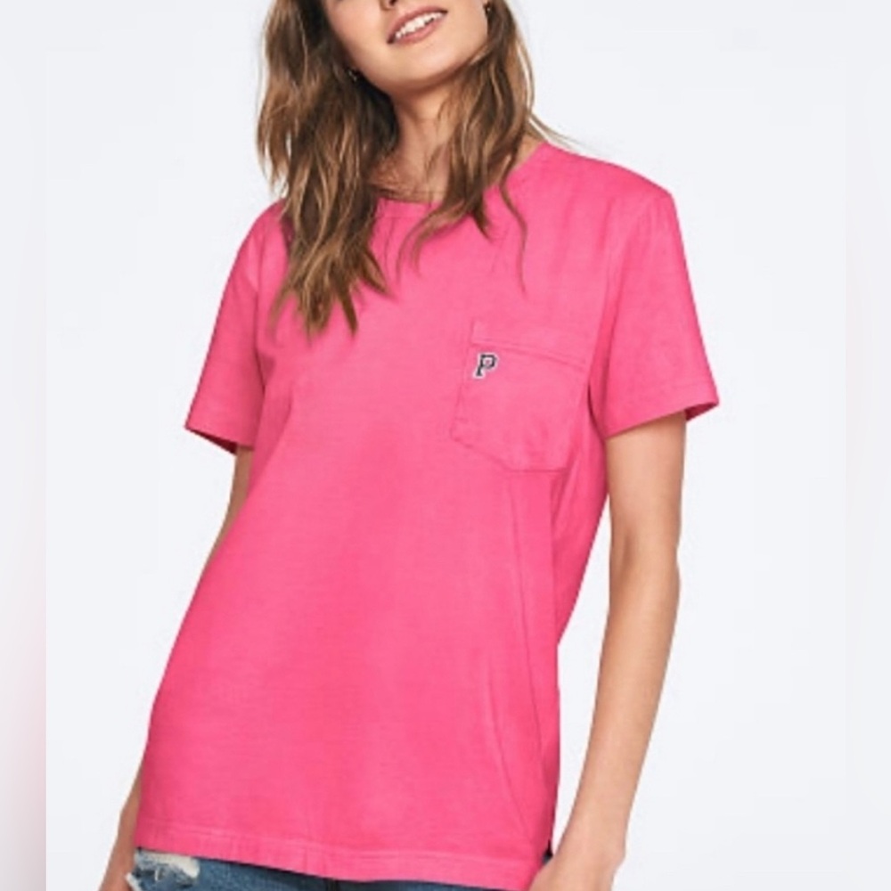 Pink Victoria secret Campus Pocket T With Embroidered "p". Size XS color pink